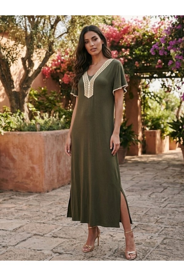 ΦΟΡΕΜΑ  VISCOSE ΜΕ ΤΡΕΣΑ ΣΤΟ ΛΑΙΜΟ
