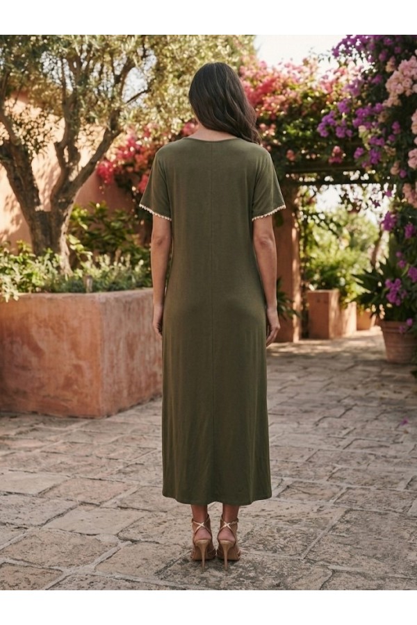ΦΟΡΕΜΑ  VISCOSE ΜΕ ΤΡΕΣΑ ΣΤΟ ΛΑΙΜΟ