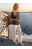 ΜΠΛΟΥΖΑ VISCOSE MARINIERE ΜΕ ΧΡΥΣΑ ΚΟΥΜΠΙΑ ΣΤΟΥΣ ΩΜΟΥΣ