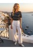 ΜΠΛΟΥΖΑ VISCOSE MARINIERE ΜΕ ΧΡΥΣΑ ΚΟΥΜΠΙΑ ΣΤΟΥΣ ΩΜΟΥΣ