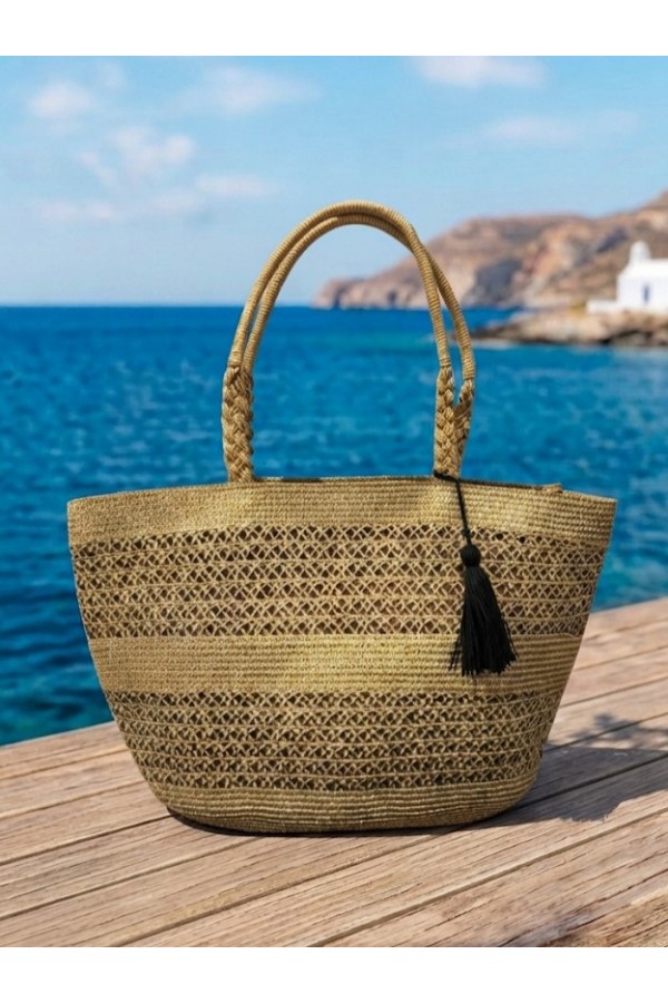 ΤΣΑΝΤΑ (Τύπου tote)  ΧΕΙΡΟΣ ΨΑΘΙΝΗ ΠΛΕΚΤΗ