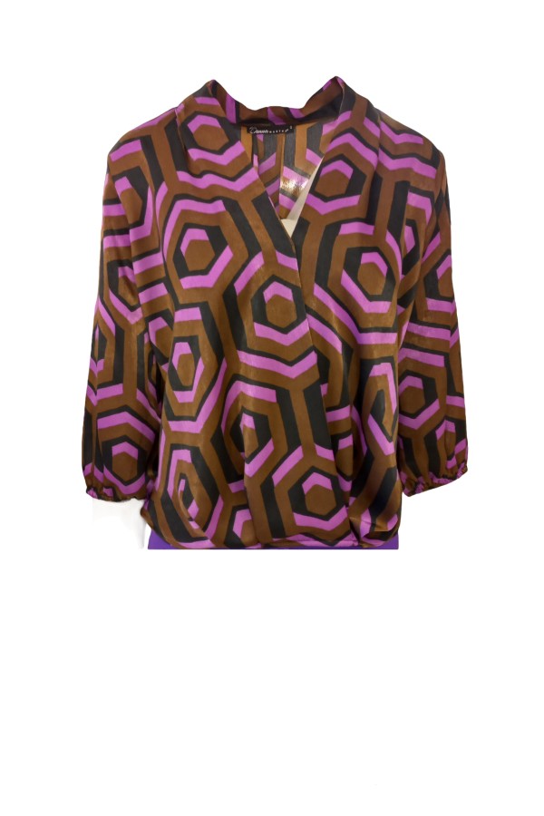 ΜΠΛΟΥΖΑ SATIN VELVET ΚΡΟΥΑΖΕ DONNA MARTHA