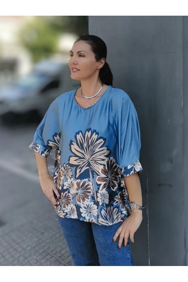 ΜΠΛΟΥΖΑ ΣΑΤΕΝ FLORAL