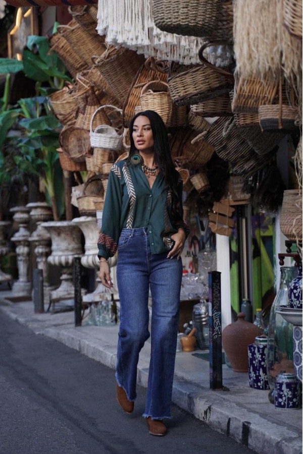 ΠΟΥΚΑΜΙΣΟ BOHO VISCOSE ΜΕ ΧΡΥΣΟ ΚΕΝΤΗΜΑ