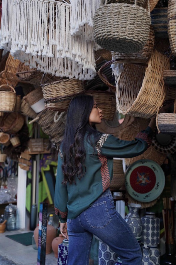 ΠΟΥΚΑΜΙΣΟ BOHO VISCOSE ΜΕ ΧΡΥΣΟ ΚΕΝΤΗΜΑ