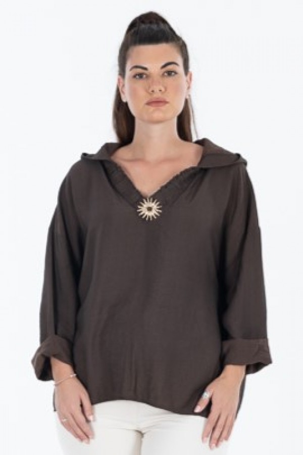 ΜΠΛΟΥΖΑ  ΒΕ ΜΕ ΧΡΥΣΗ ΑΓΚΡΑΦΑ ΚΑΙ ΚΟΥΚΟΥΛΑ