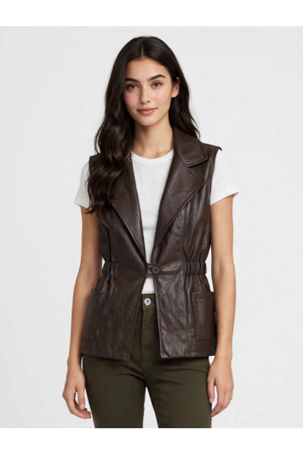 ΓΙΛΕΚΟ  FAUX-LEATHER ΜΕ ΛΑΣΤΙΧΟ ΣΤΗΝ ΜΕΣΗ