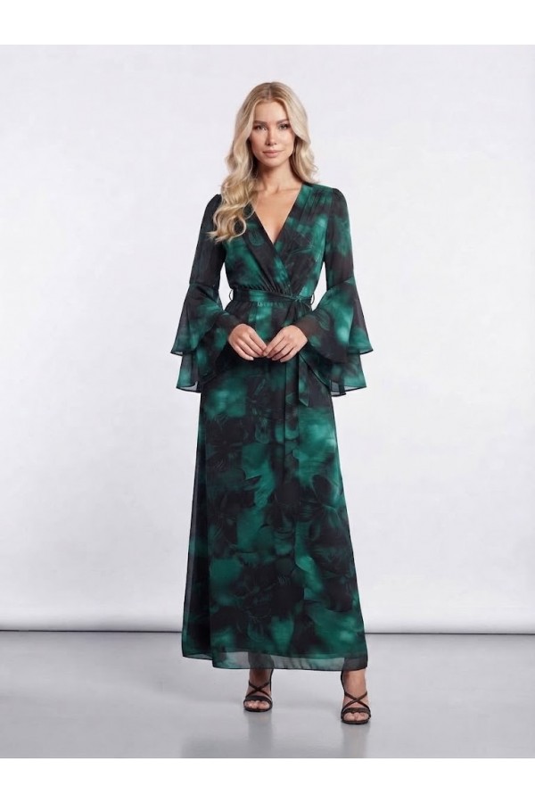 ΦΟΡΕΜΑ COCTAIL ΜΑΞΙ ΚΡΟΥΑΖΕ FLORAL