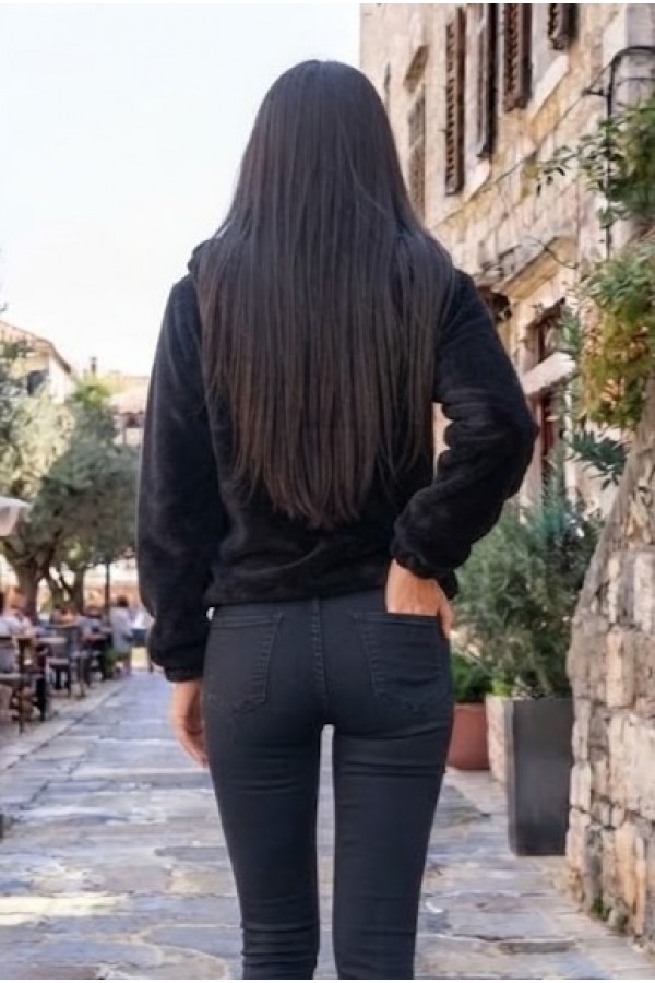 ZAKETA ΒΕΛΟΥΔΙΝΗ ΥΦΗ ΜΕ ΚΟΥΚΟΥΛΑ OVERSIZED