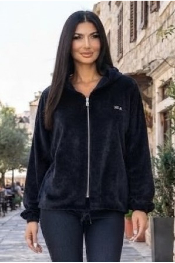 ZAKETA ΒΕΛΟΥΔΙΝΗ ΥΦΗ ΜΕ ΚΟΥΚΟΥΛΑ OVERSIZED