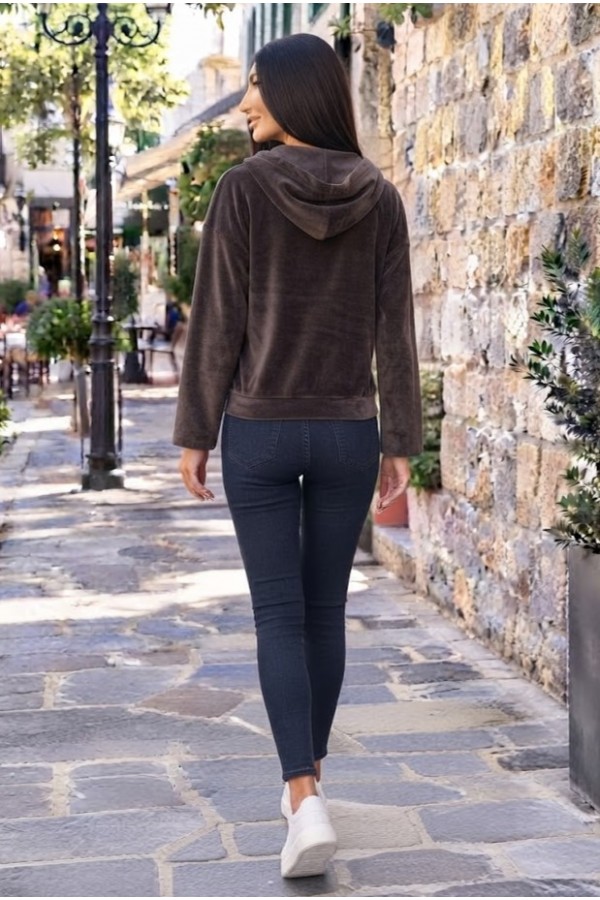 ZAKETA ΒΕΛΟΥΔΙΝΗ ΥΦΗ ΜΕ ΚΟΥΚΟΥΛΑ OVERSIZED