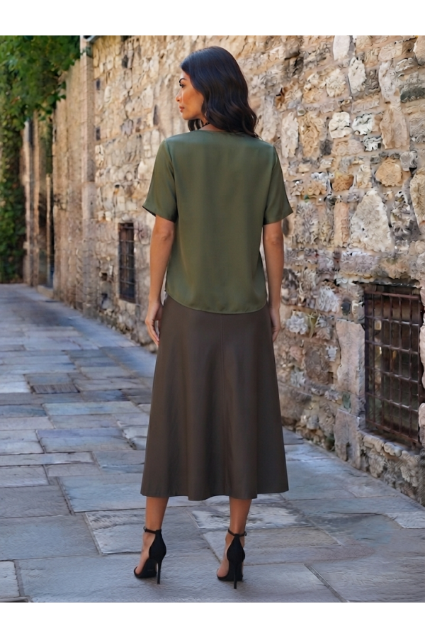 ΜΠΛΟΥΖΑ SATIN LOOK ΒΕ ΜΕ ΚΟΛΙΕ
