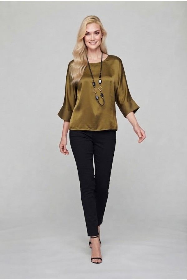 ΜΠΛΟΥΖΑ SATIN LOOK  ΜΕ ΚΟΛΙΕ