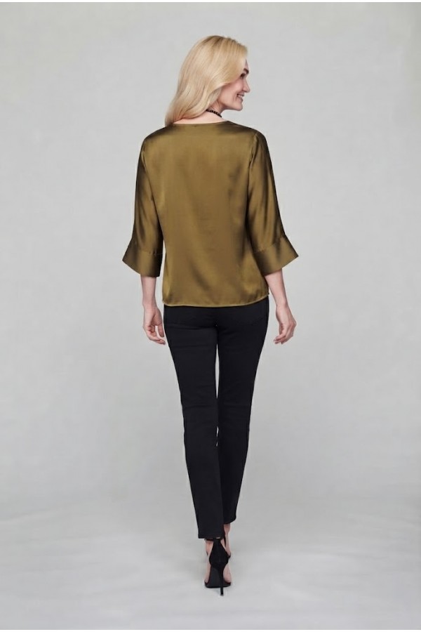 ΜΠΛΟΥΖΑ SATIN LOOK  ΜΕ ΚΟΛΙΕ