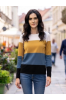 ΜΠΛΟΥΖΑ COLOR-BLOCKING ΜΕ ΦΑΡΔΙΕΣ ΡΙΓΕΣ